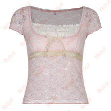 pink lace flowers pattern shirt